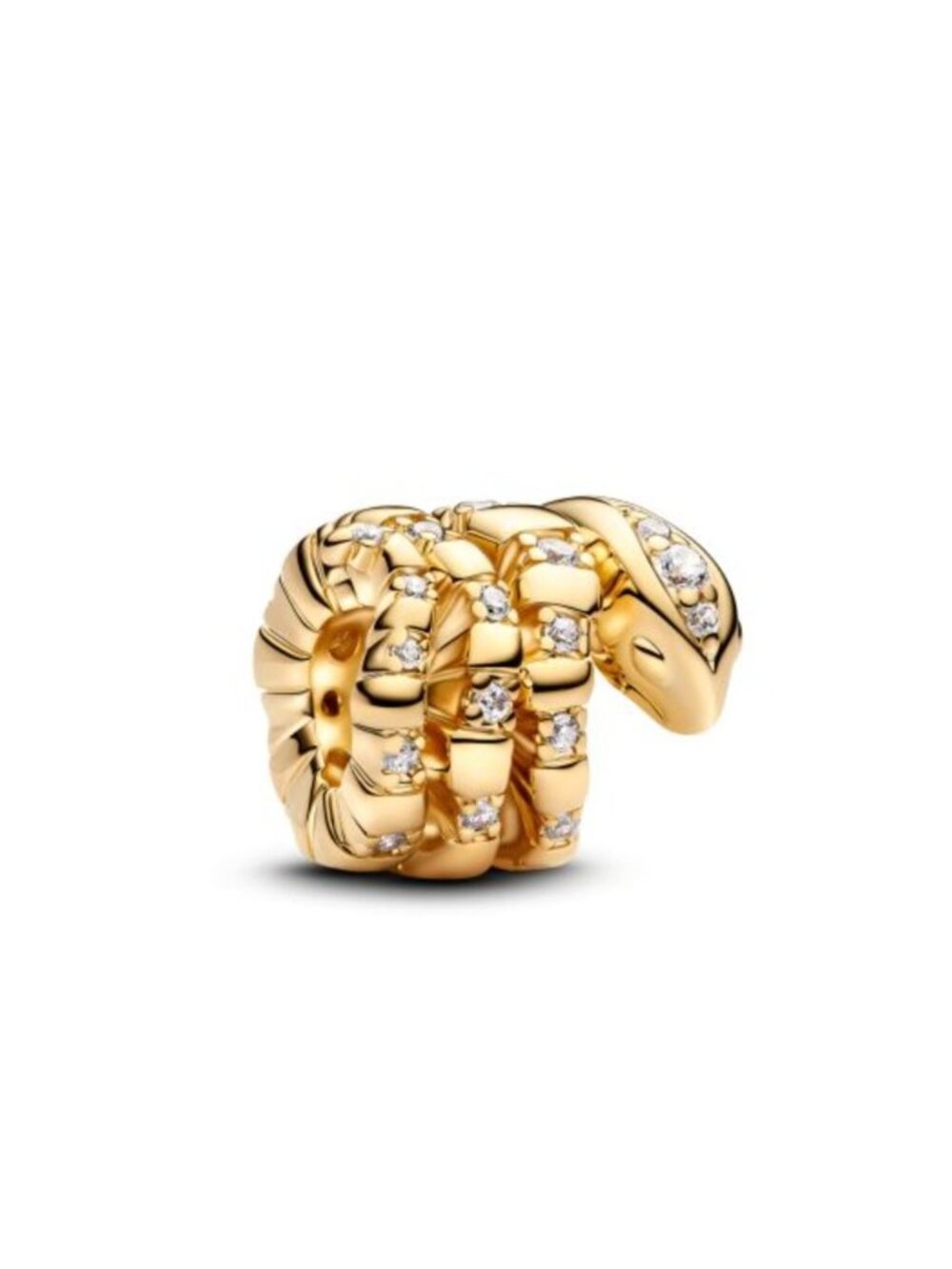 PANDORA Curled Snake 14K Gold-Plated Charm EUC $95